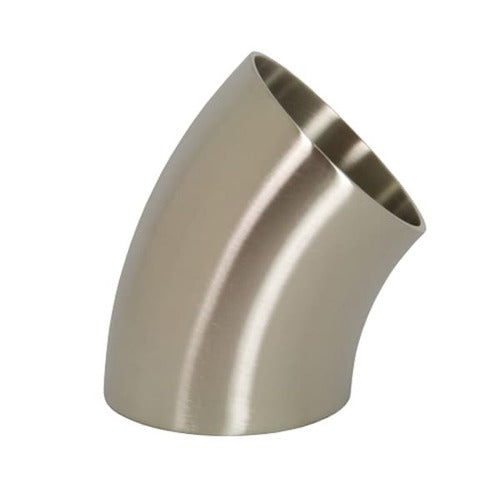 316L Stainless Steel 1/2" Butt-Weld 45 Degree Short Elbow